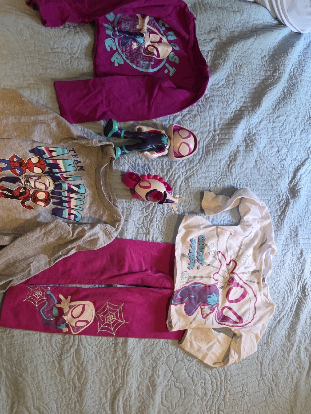 Girls' Pink Spider-Themed Matching Set
